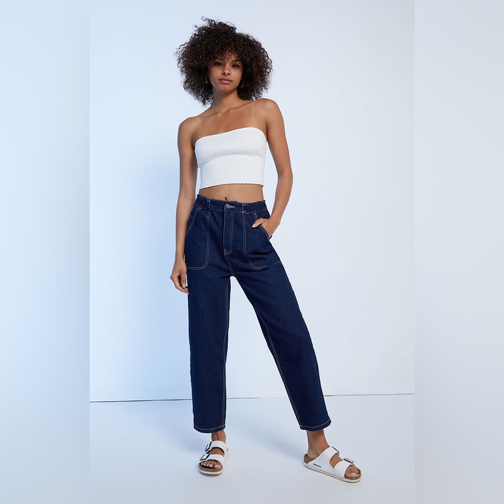 RVCA Scrunchie High Rise Dark Denim Jeans Small